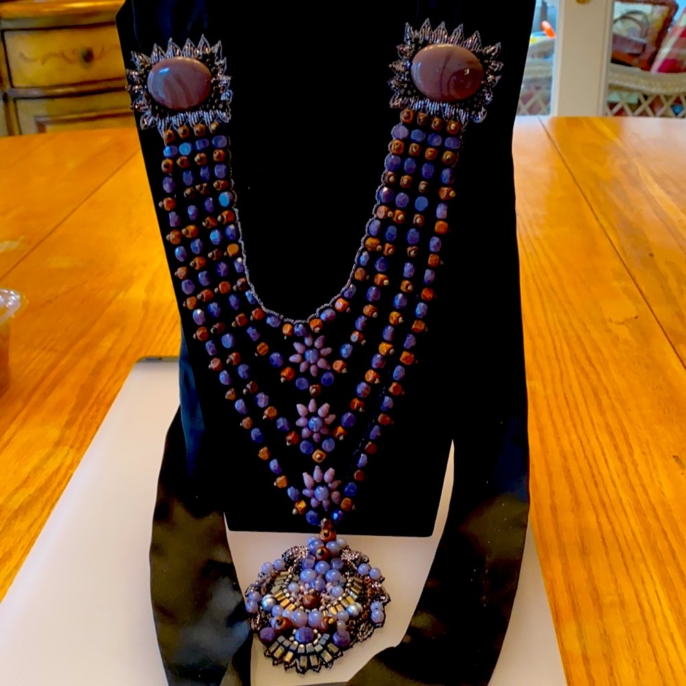 Necklace bib Elie Tahari vintage statement Necklace - Picture 4 of 8